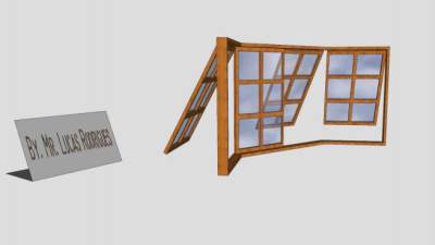 外飘窗设计上悬窗SU模型下载_sketchup草图大师SKP模型