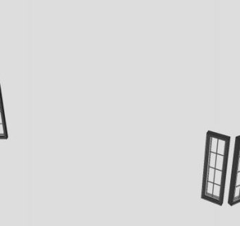 外飘窗设计格子窗户SU模型下载_sketchup草图大师SKP模型