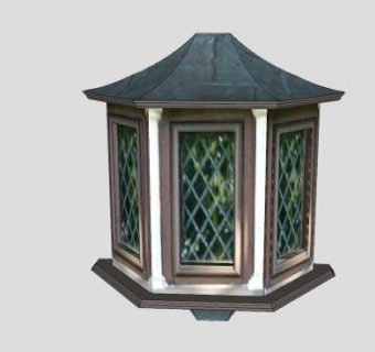 都铎王朝风格建筑凸窗SU模型下载_sketchup草图大师SKP模型