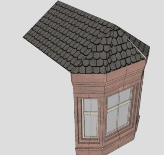 欧式凸窗建筑SU模型下载_sketchup草图大师SKP模型