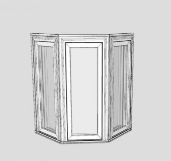 现代风格玻璃外飘窗SU模型下载_sketchup草图大师SKP模型