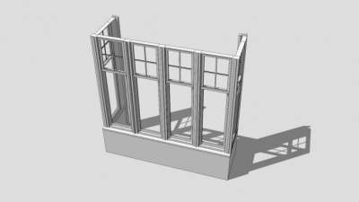 现代风格庭院凸窗SU模型下载_sketchup草图大师SKP模型