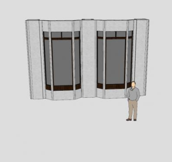 别墅落地凸窗建筑SU模型下载_sketchup草图大师SKP模型