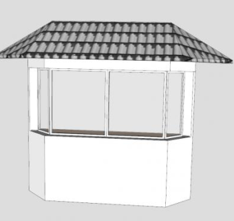 瓦砖檐飘窗SU模型下载_sketchup草图大师SKP模型