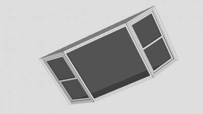 双悬窗兼凸窗设计的SU模型下载_sketchup草图大师SKP模型