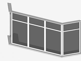 卧室玻璃凸窗SU模型下载_sketchup草图大师SKP模型