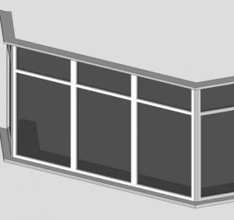 卧室玻璃凸窗SU模型下载_sketchup草图大师SKP模型