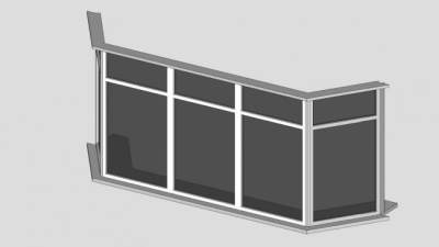 卧室玻璃凸窗SU模型下载_sketchup草图大师SKP模型