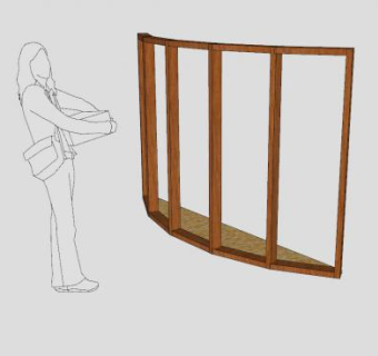 5格木框凸窗SU模型下载_sketchup草图大师SKP模型
