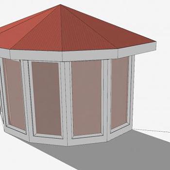 住宅圆弧外飘窗SU模型下载_sketchup草图大师SKP模型