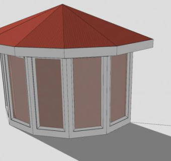 住宅圆弧外飘窗SU模型下载_sketchup草图大师SKP模型