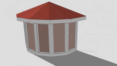 住宅圆弧外飘窗SU模型下载_sketchup草图大师SKP模型