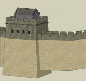 慕田峪长城SU模型下载_sketchup草图大师SKP模型