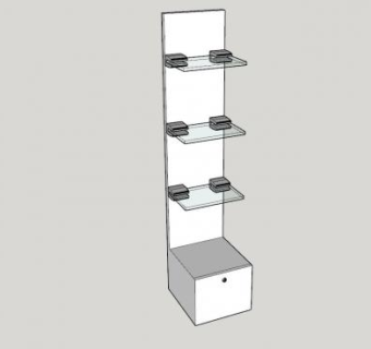 带锁抽屉的零售展示台SU模型下载_sketchup草图大师SKP模型