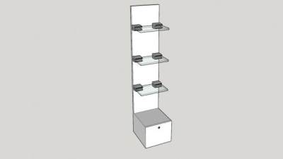 带锁抽屉的零售展示台SU模型下载_sketchup草图大师SKP模型