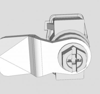 金属抽屉锁零件SU模型下载_sketchup草图大师SKP模型
