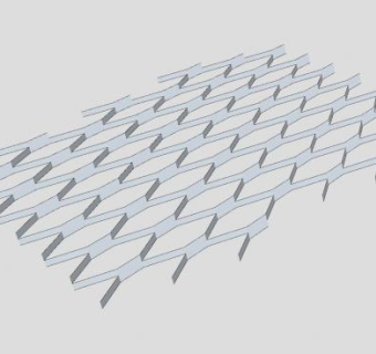 蜂巢形镂空金属板SU模型下载_sketchup草图大师SKP模型