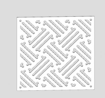 现代切割方形金属板SU模型下载_sketchup草图大师SKP模型