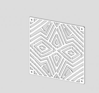 镂空装饰网格金属板SU模型下载_sketchup草图大师SKP模型