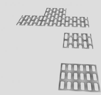 金属格栅切割板SU模型下载_sketchup草图大师SKP模型