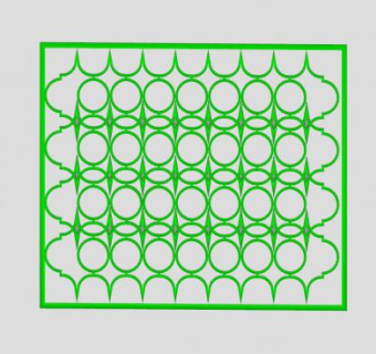 绿色圆环金属板SU模型下载_sketchup草图大师SKP模型
