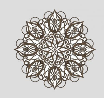 复古花纹金属装饰SU模型下载_sketchup草图大师SKP模型