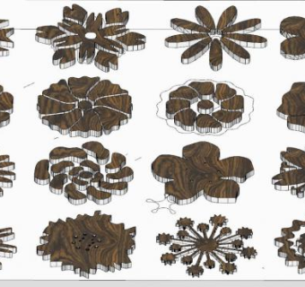 花纹装饰合集SU模型下载_sketchup草图大师SKP模型