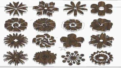 花纹装饰合集SU模型下载_sketchup草图大师SKP模型