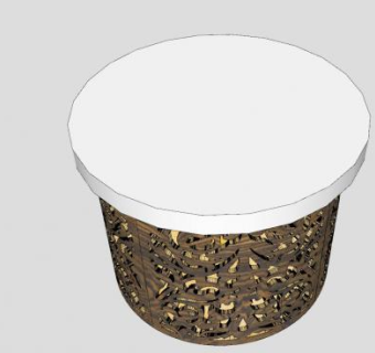 镂雕花纹咖啡桌圆桌SU模型下载_sketchup草图大师SKP模型