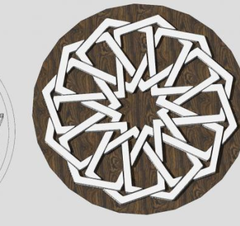 环扣形圆形装饰SU模型下载_sketchup草图大师SKP模型
