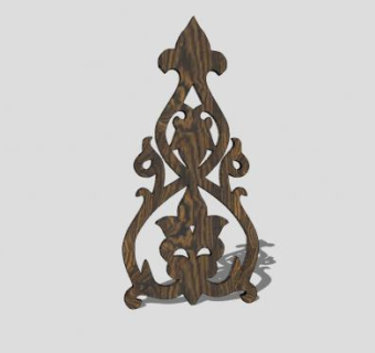 木制镂雕花纹SU模型下载_sketchup草图大师SKP模型