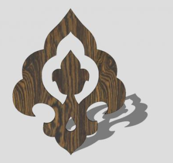木制对称花纹SU模型下载_sketchup草图大师SKP模型