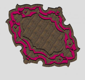 雕刻木板玫瑰红花纹SU模型下载_sketchup草图大师SKP模型