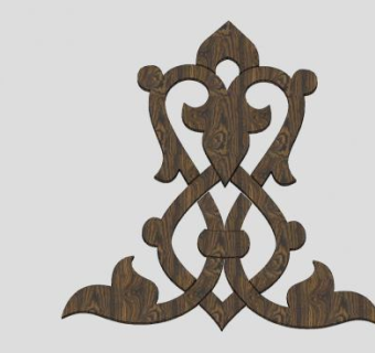 对称轴木制花纹SU模型下载_sketchup草图大师SKP模型