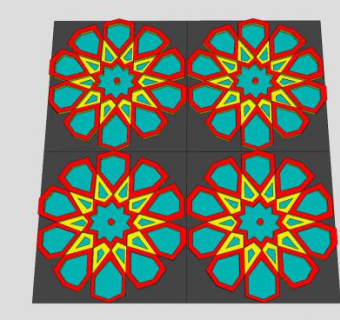圆形边框镜面花纹SU模型下载_sketchup草图大师SKP模型