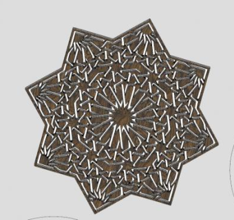 镂雕工艺八角花纹SU模型下载_sketchup草图大师SKP模型