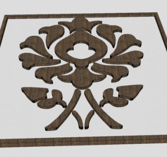 木制边框花型花纹装饰SU模型下载_sketchup草图大师SKP模型