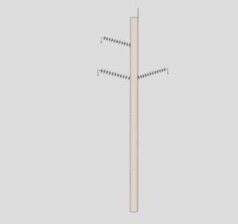 三线混凝土电线杆SU模型下载_sketchup草图大师SKP模型