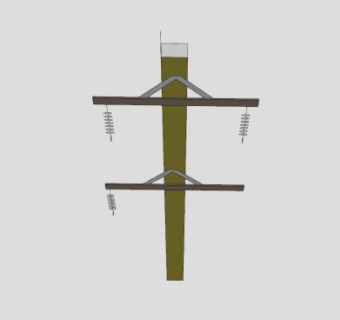 混凝土分传输电线杆SU模型下载_sketchup草图大师SKP模型