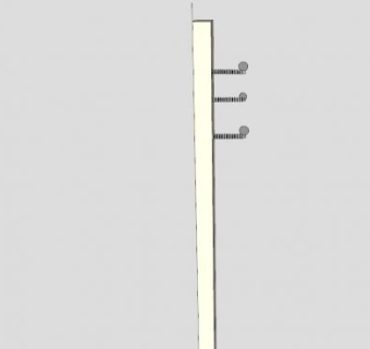 方形混凝土电线杆SU模型下载_sketchup草图大师SKP模型