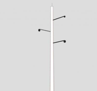 水泥柱三线电杆SU模型下载_sketchup草图大师SKP模型