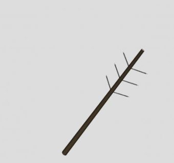 六线电杆混凝土柱SU模型下载_sketchup草图大师SKP模型