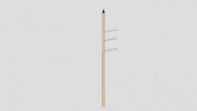 单侧三线混凝土电线杆SU模型下载_sketchup草图大师SKP模型