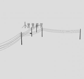 电塔和混凝土输电杆SU模型下载_sketchup草图大师SKP模型