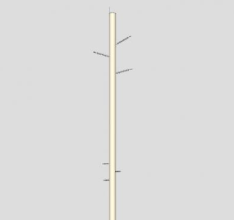 电力运输水泥电杆SU模型下载_sketchup草图大师SKP模型