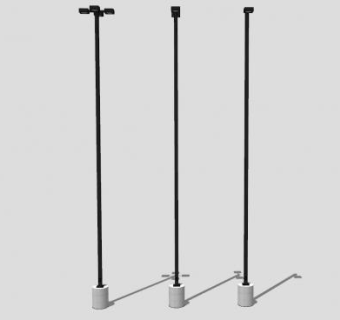 商业停车场的灯柱SU模型下载_sketchup草图大师SKP模型