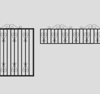 铁艺金属隔断SU模型下载_sketchup草图大师SKP模型