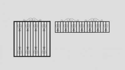 铁艺金属隔断SU模型下载_sketchup草图大师SKP模型