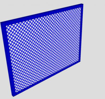 蓝色金属网格板SU模型下载_sketchup草图大师SKP模型