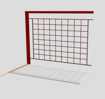 花园围栏混凝土钢格栅SU模型下载_sketchup草图大师SKP模型